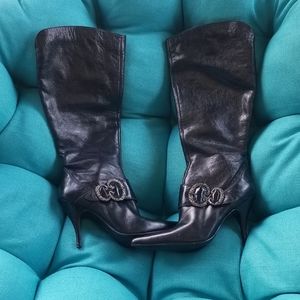 BLACK NINE WEST TALL BOOTS